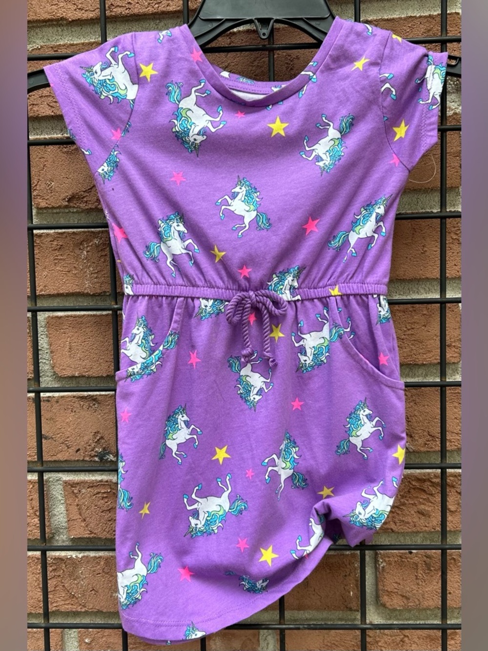 Kidgets Purple Unicorn Romper with Multicolor Stars